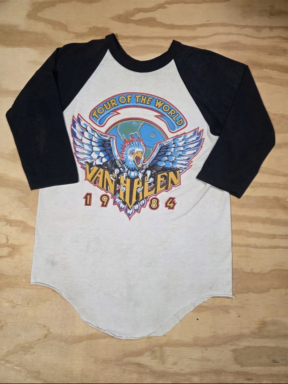 Vtg 1984 Van Halen World Tour Distress Shirt M Motley Crue Pink Floyd Rock 80s
